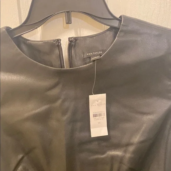 Ann Taylor Black Faux Leather Dress - Picture 2 of 7
